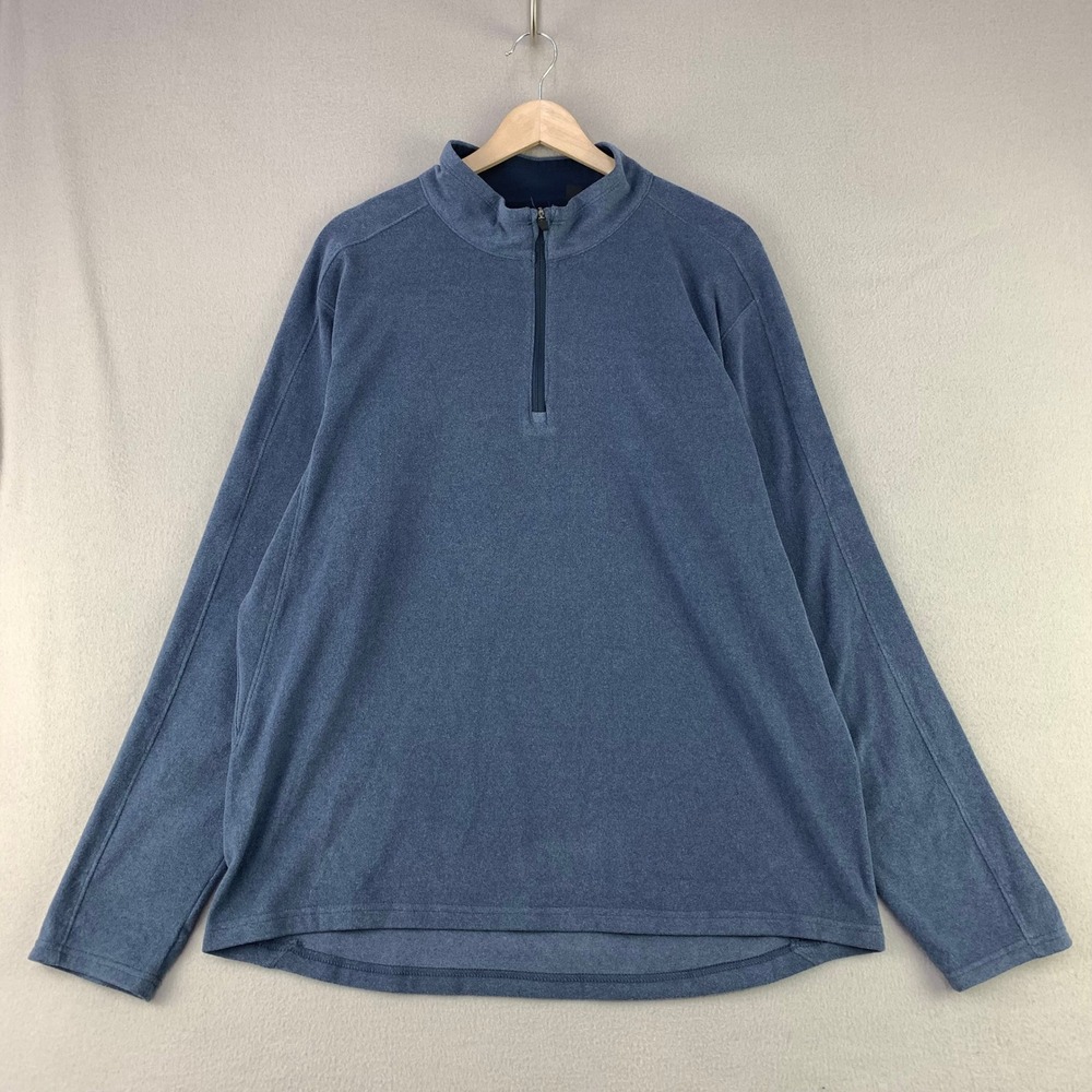 Mondetta 1/4 Pullover Mens Large Blue Fleece Long Sleeve Performance Top Outdoor
